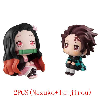 Anime Demon Slayer Boneco de Brinquedo 6cm Nezuko Tanjirou Zenitsu Inosuke Kyoujurou Kanawo Action Figures Modelo Brinquedo Presente de Natal de Aniversário Infantil