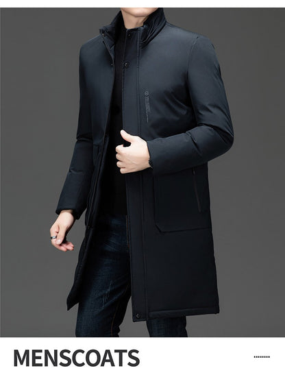 High End Long Thicken Winter New Brand Casual Fashion Hooded Parka Jacket Heavy Windbreaker Outdoor Windproof Coats Outerwear