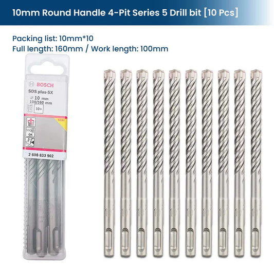 Bosch SDS Plus Hammer Drill Bit Sets for Concrete Diameter 6-12mm Round Handle Rotary Hammer Drill Accessories