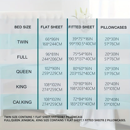 Sheet Set Breathable & Cooling Sheets Hotel Luxury Bed Sheets Extra Soft Easy Fit - 3/4 Piece Set