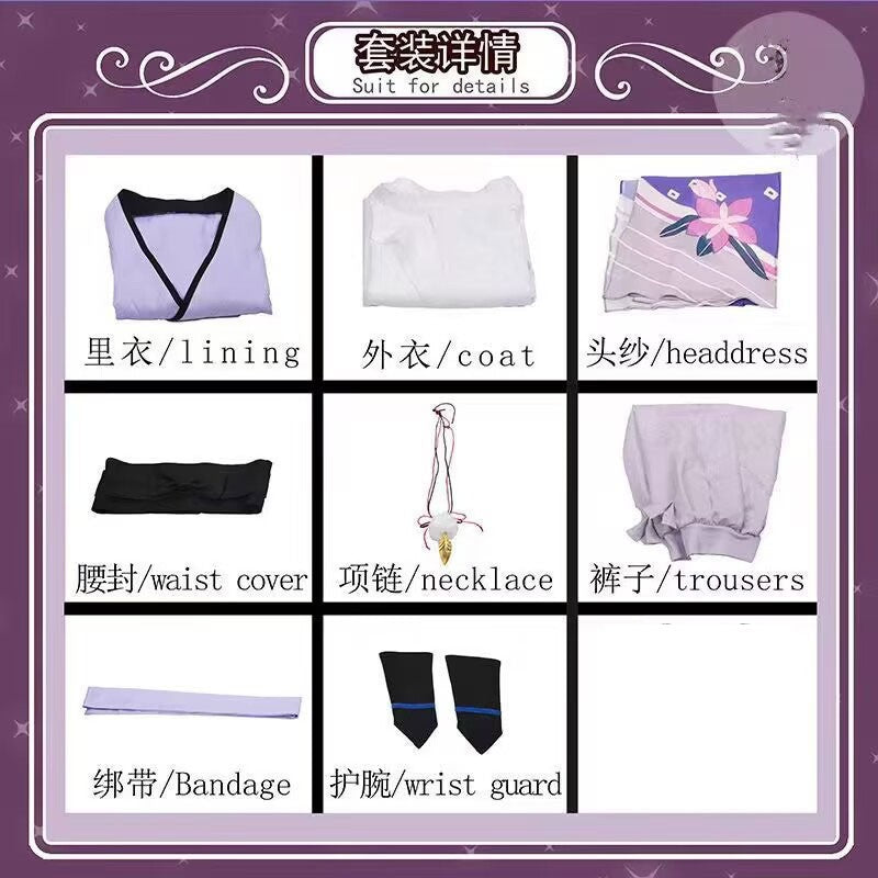 Scaramouche Wanderer Role Play Costume Complete Genshin Impact Cos Costume Past White Clothes Animation Festival Halloween