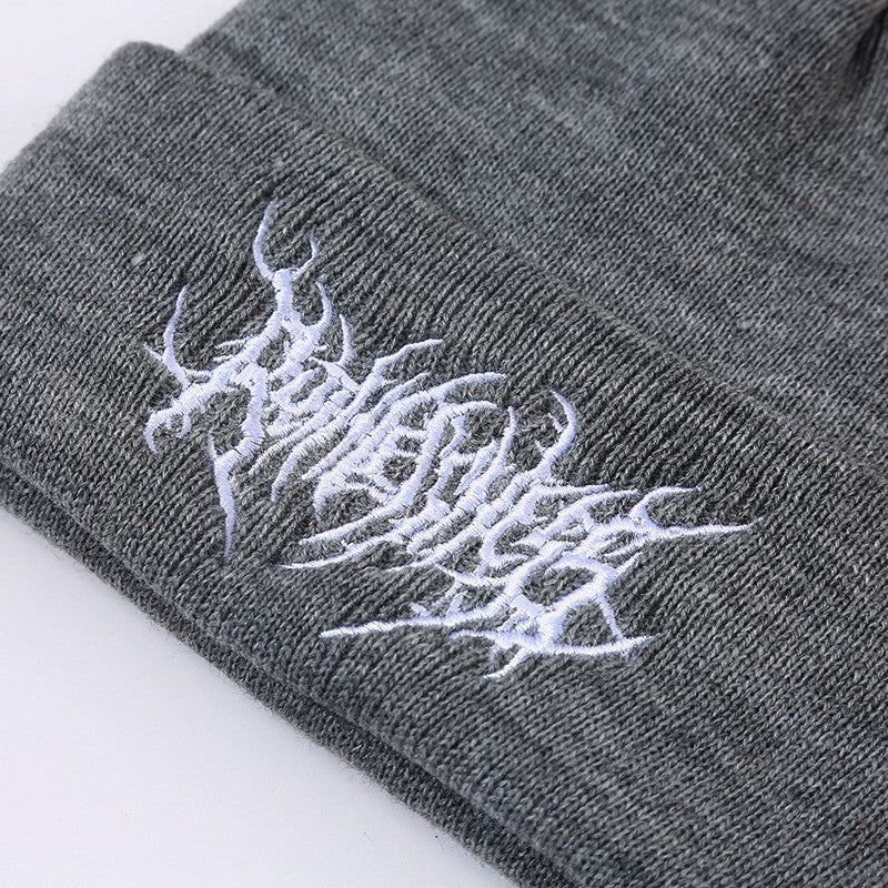 Toucas de Inverno Quentes para Mulheres e Homens, Chapéus de Malha Estilo Gótico Punk de Rua, Bonés de Malha 100% Algodão, Moda, Mantenha-se Aquecido, Toucas e Gorros