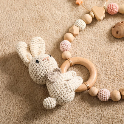 Baby Crochet Stroller Toys Wooden Hanging Ocean Stroller Teething Rattle Bell Animal Mobiles Gym Stroller Pendants Gifts Toys