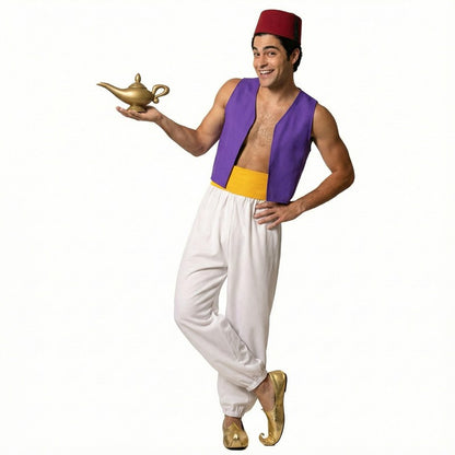 Anime Prince Aladdin Costume Magic Lamp Cosplay Halloween Party Carnival Performance Outfit Carnival Birthday Party Costume