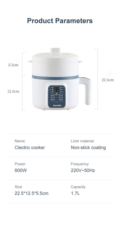 Panela Elétrica de Arroz Multicooker Multifuncional Panela de Sopa Mini Hotpot Eletrodomésticos de Cozinha Ofertas para 1-2 Pessoas