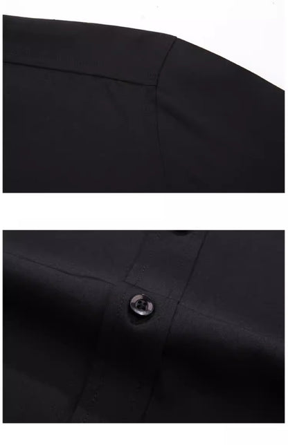 Spring and Autumn Large Size 15XL Men's Long-sleeved Shirt Fat High Elastic Solid Color Shirt 12XL 11XL 10XL 9XL 8XL 7XL 200kg