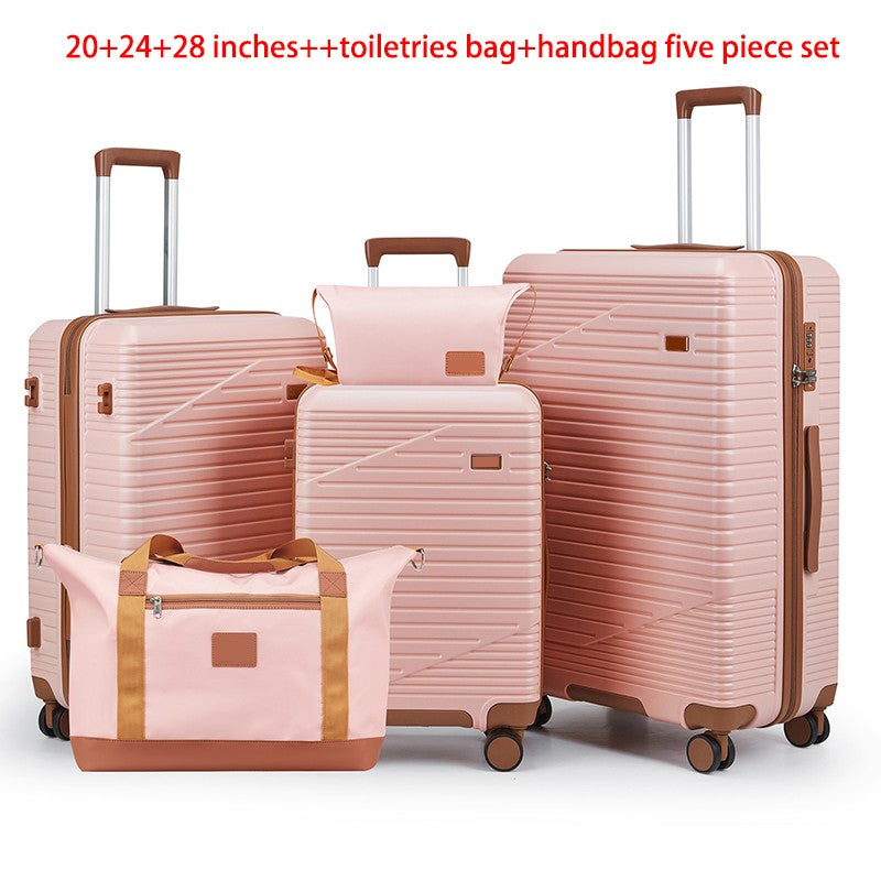 Conjunto de Bagagem de 20/24/28 Polegadas, 5 Peças de Bagagem ABS com Nécessaire e Bolsa de Mão Leve 2,6KG para Viagens em Família e Férias