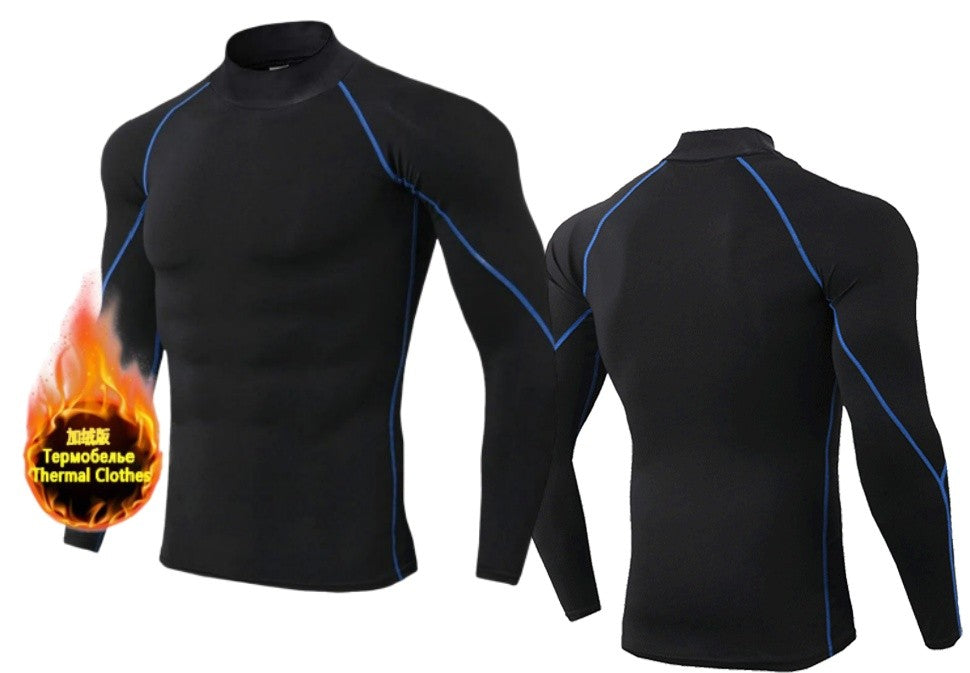 Winter Man Compression Shirt Cycling Clothing Warmth Shirt Warm Bottoming Shirt Men Compression T-Shirt Gym Sportswear 2024 New