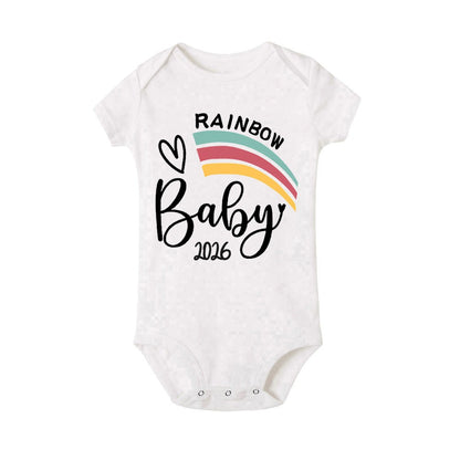 Baby 2026 Print Baby Romper Pregnancy Announcement Newborn Bodysuits Cotton Summer Boys Girls Romper Jumpsuit Clothes Outfit