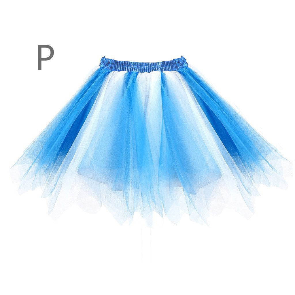 Princess Midi Fairy Tulle Skirt Pleated Dance Tutu Skirts Womens Lolita Petticoat Jupe Tulle Femme Party Puffy Skirts Adult