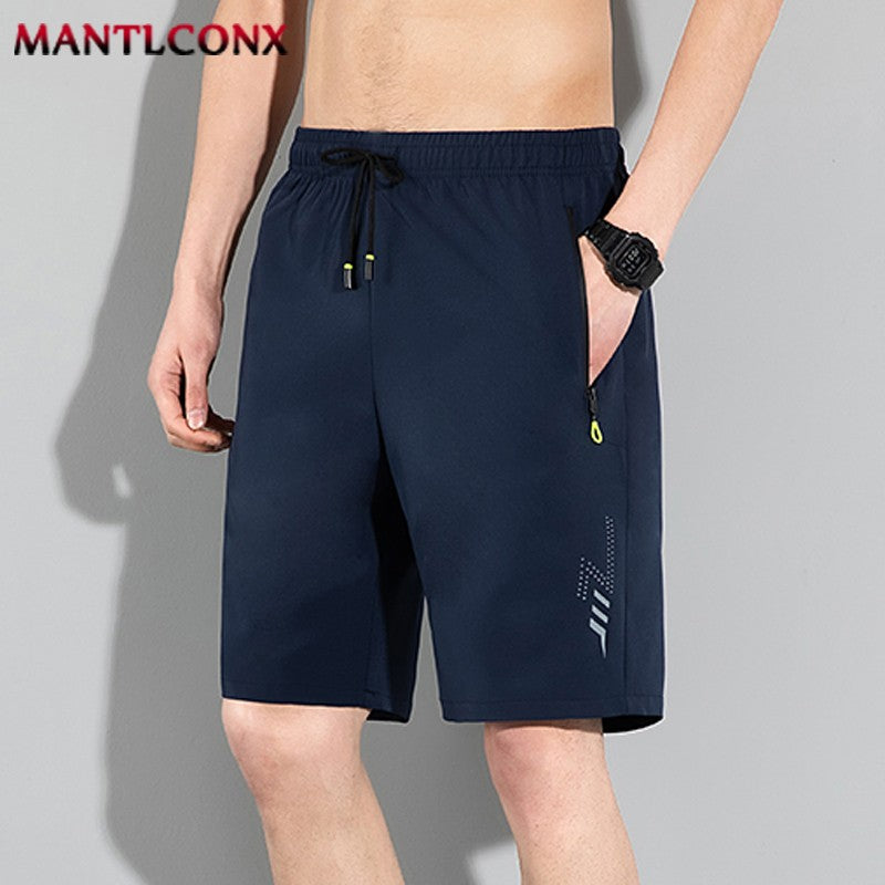 New Fashion Sports Shorts Men Breathable Quick Dry Men's Short Pants Men Breathable Elastic Waist Shorts Male Bottom Black XXXL