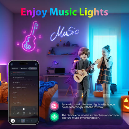 DC5V RGB LED Neon Light AA Battery Powered Bluetooth LED Strip SMD2835 IP65Waterproof Rating 108Leds/m With a remote control