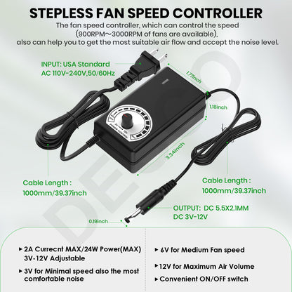 120mm 3000RPM Fan Cooling With Controller 12cm 12V 220V Btc Machine Chassis Workstation Cabinet Radiator Server Fan