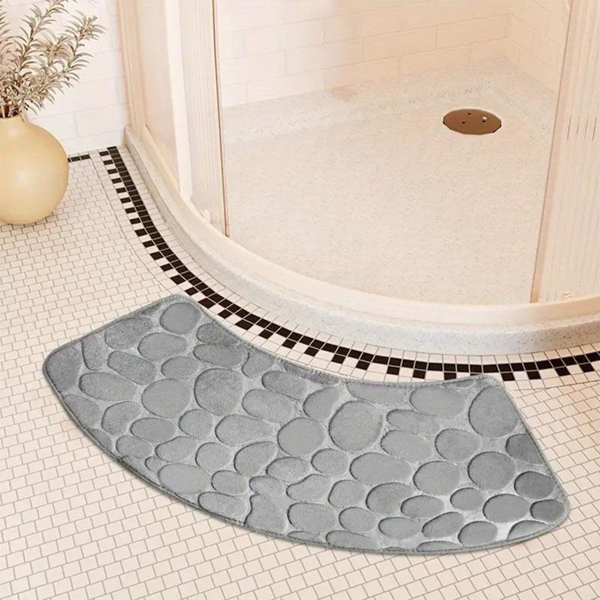 Tapete de banheiro curvo espessado para chuveiro, tapete absorvente para porta, tapete antiderrapante para vaso sanitário, tapete de entrada resistente à sujeira