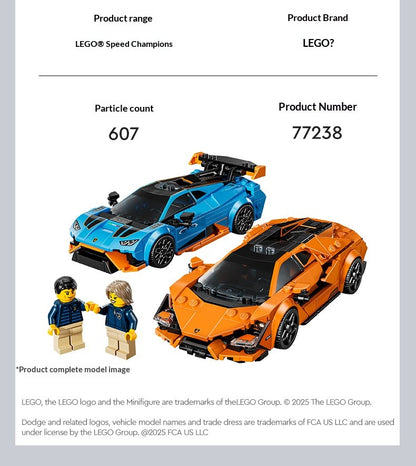 Blocos de Lego, modelos de carros esportivos Lamborghini Revuelto e Huracán, brinquedos de montar carros, presentes para crianças e adultos