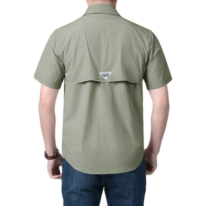 Men's Breathable Short Sleeve Shirt Men Casual Tactical Cargo Shirts Summer Quick Dry Hiking Work Shirts for Man Short-sleeved