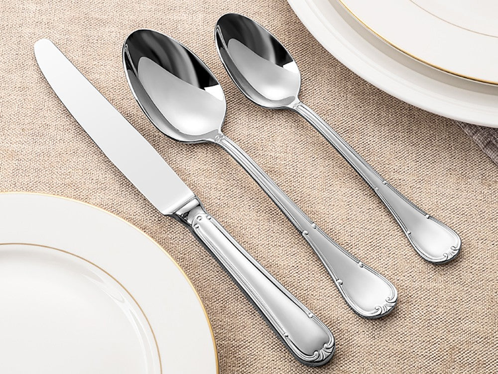 Conjunto de Talheres de 24 Peças para 6 Pessoas Aço Inoxidável 18/10 Prateado Polido para Inauguração de Casa Restaurante Festa de Casamento