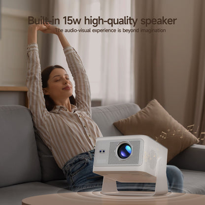 Projetor Magcubic Android 14 900 ANSI Foco Automático Nativo 1080P Suporte 8K Com Wifi6 BT5.4 Portátil para Filmes ao Ar Livre HY350Max