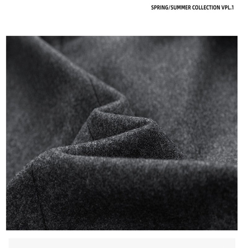 2025 New Men's Knee-Length Wool Blend Overcoat | Korean Style Loose Fit Trench Coat A/W Season | Plus Size Casual Fashion