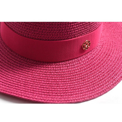 New Summer Straw Sun Hats for Women Ladies Fashion Flat Brim Ribbon Beach Hat Travel Dress Cap chapeau femme