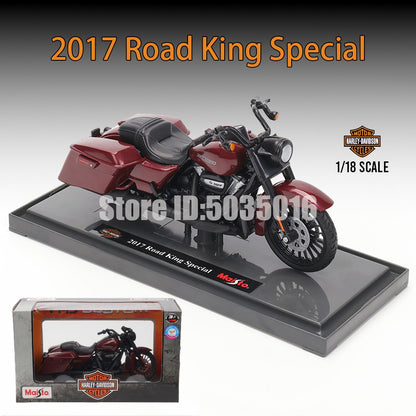 Maisto 1:18 Harley-Davidson Motorcycle 2022 Road King Fat Bob 114 Pan America 1250 Alloy Motorcycle Model Toy Car Collection