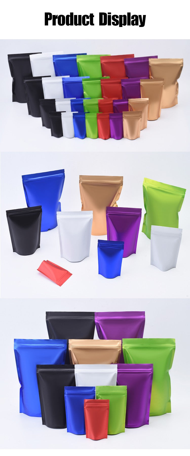 50Pcs/Lot Custom Printed With LOGO Resealable Mylar Bags Stand Up Ziplock Packaging Pouch