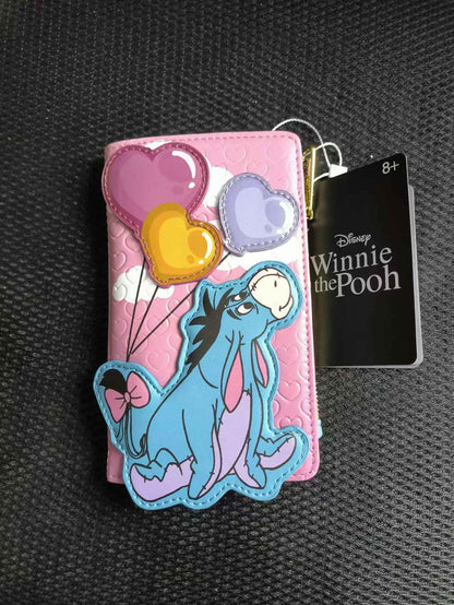New Disney Loungefly Cute Love Donkey Wallet Cartoon Pink Card Bag Zero Wallet Girl Birthday Gift Casual Wallet