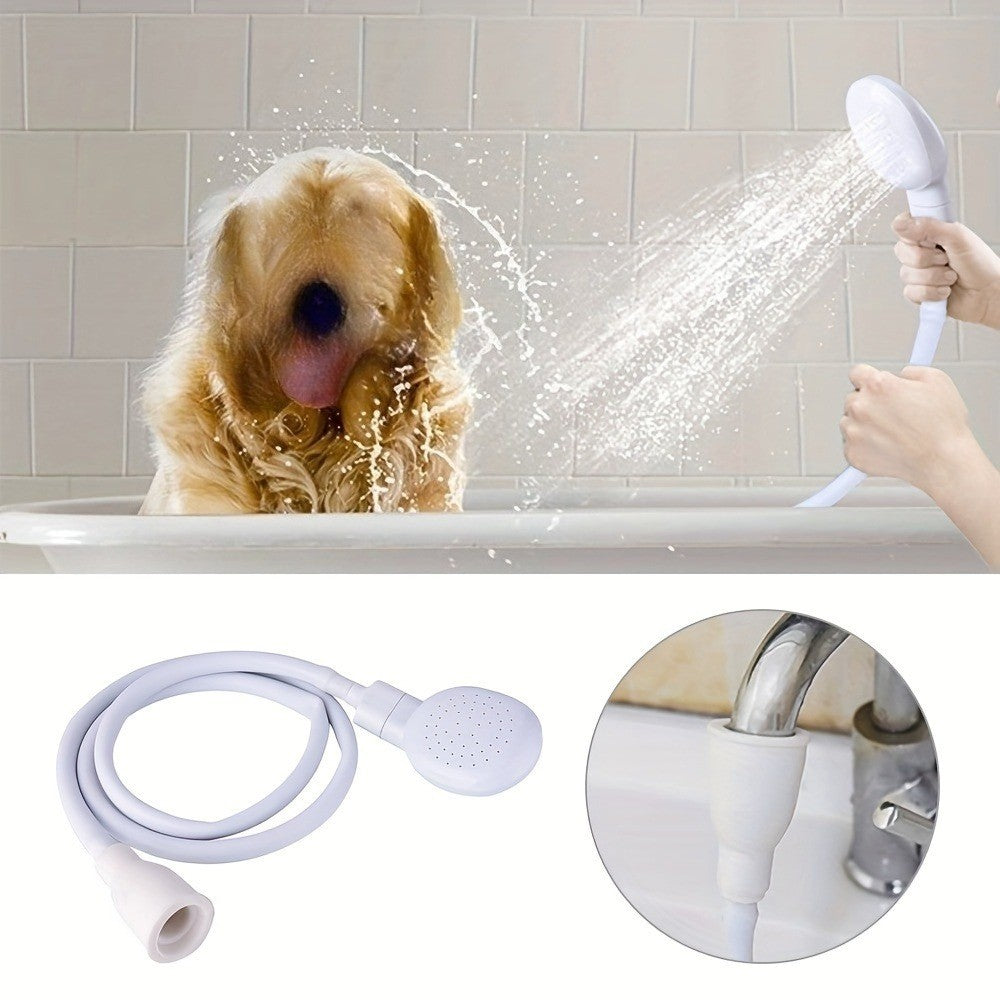 1set Multi-functional Dog Shower Attachment, Pet Shower Head, Rubber Handheld Dog Shower Bathing Sprayer With Hose, Pet Shower A
