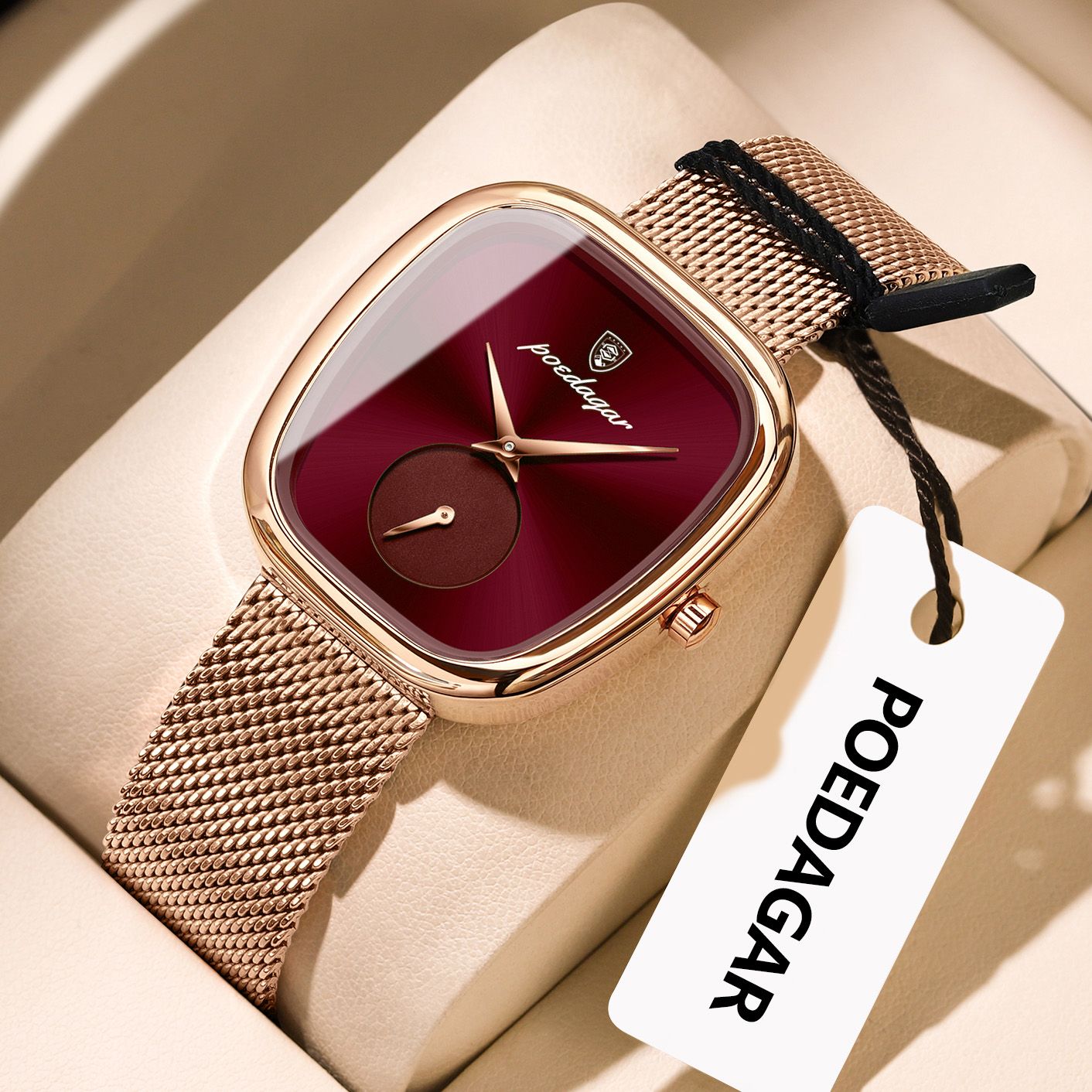 POEDAGAR Luxury Brand Woman Watch Waterproof Stainless Steel Mesh Women's Watches Fashion Elegant Quartz Ladies Wristwatch Reloj