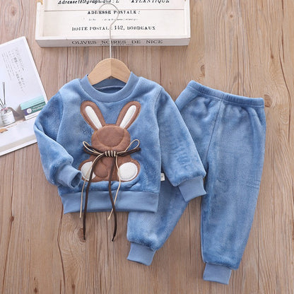 3PCS Winter Autumn Toddler Baby Boys Girls Clothes Baby Sweaters Coat +Pants +Hooded Vest Outfit Set Infant Warm Clothing Suits