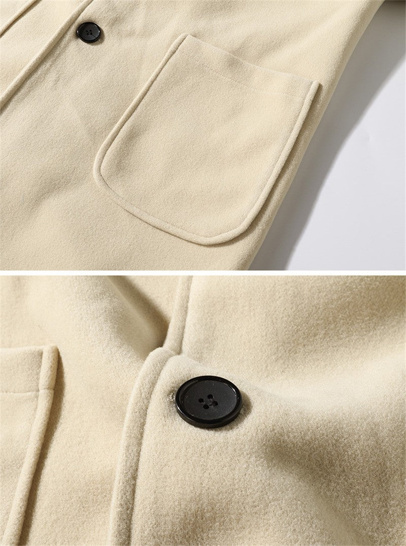 VERSMA Japanese Trendy Causal Vintage Winter Thick Wool Trench Coat Men Autumn Oversized Long Sleeve Male Overcoat Plus Size 5XL