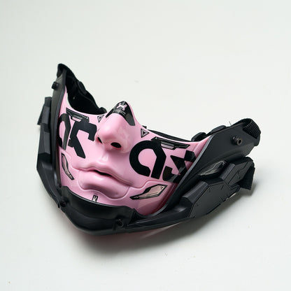 14Color Cyberpunk Half Face Mask Mecha Style Halloween Cosplay Mask Adjustable Strap Breathable Comfort Party Costume Face Cover
