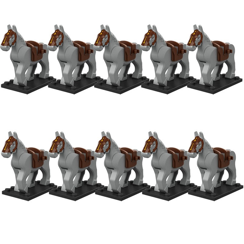 Blocos de Montar Zoológico Medieval Acessórios de Personagens Montarias Animais Cervos Elefantes Camelos Lobos Cavalos de Guerra Tijolos Brinquedos Presentes K080