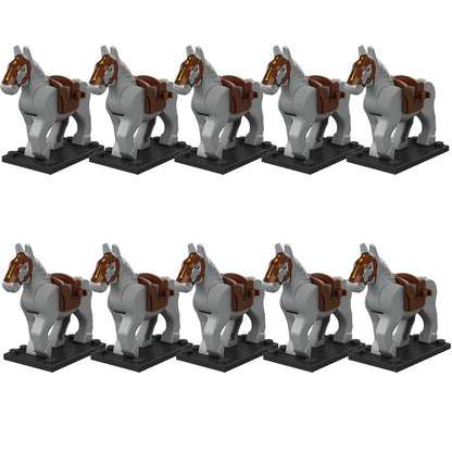 Blocos de Montar Zoológico Medieval Acessórios de Personagens Montarias Animais Cervos Elefantes Camelos Lobos Cavalos de Guerra Tijolos Brinquedos Presentes K080