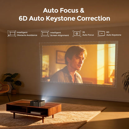 Projetor ULTIMEA Apollo P40 Full HD 1080P Nativo, Suporte a 4K, Projetor de Cinema Doméstico Inteligente com WiFi, Bluetooth e Foco Automático