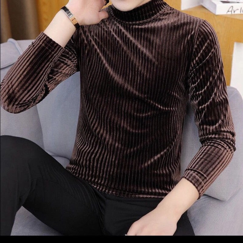 Men's High Street Simplicity Slim Tops Tees Spring Autumn New Long Sleeve All-match Korean T Shirts Vintage Fashion Men Clothing
