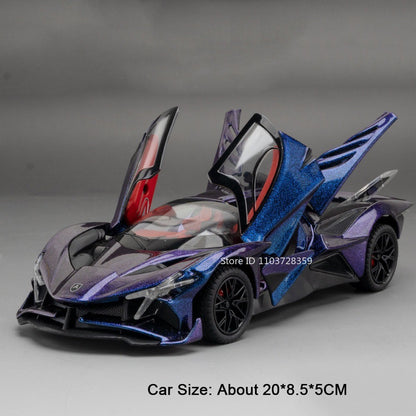 1:24 Apollo EVO Miniatura Carro Esportivo de Brinquedo Liga Fundido Som Luz Portas Abertas Fricção Supercarro Presentes para Crianças