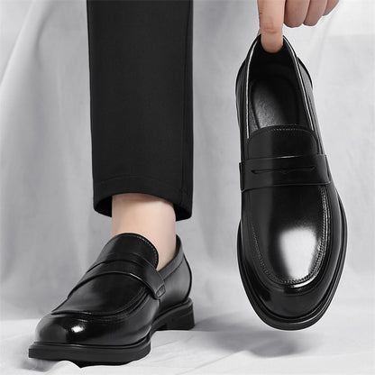 Men's Formal Leather Loafers Italian Style Slip-on  Stylish Elegant Business Shoes Comfortable Lightweight Office Dress Shoes