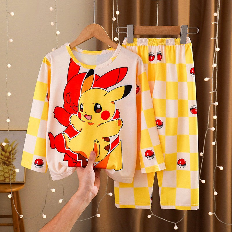 New Pajama Boys Girls Pajamas Stitch Clothing Sets Kids Long Sleeve +Pant 2Piece Children Home Clothing Girl Nightgown