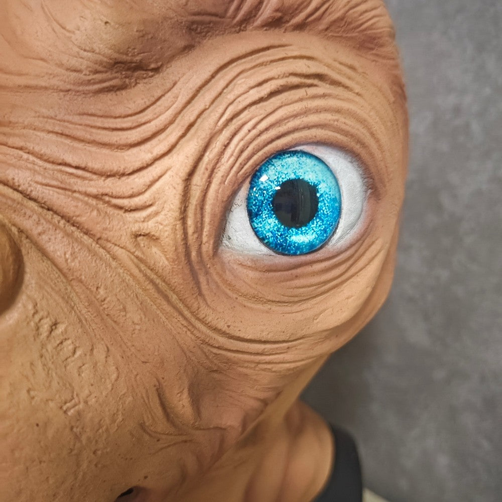 ET Alien Latex Mask Halloween Carnival Party Movie E.T. the Extra-Terrestrial Realistic Cosplay Creepy E.T. Alien Full Head Mask