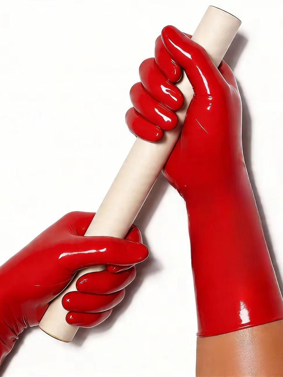 Smoky black Rubber Short Gloves Elastic Latex Gloves for Fashion Cosplay