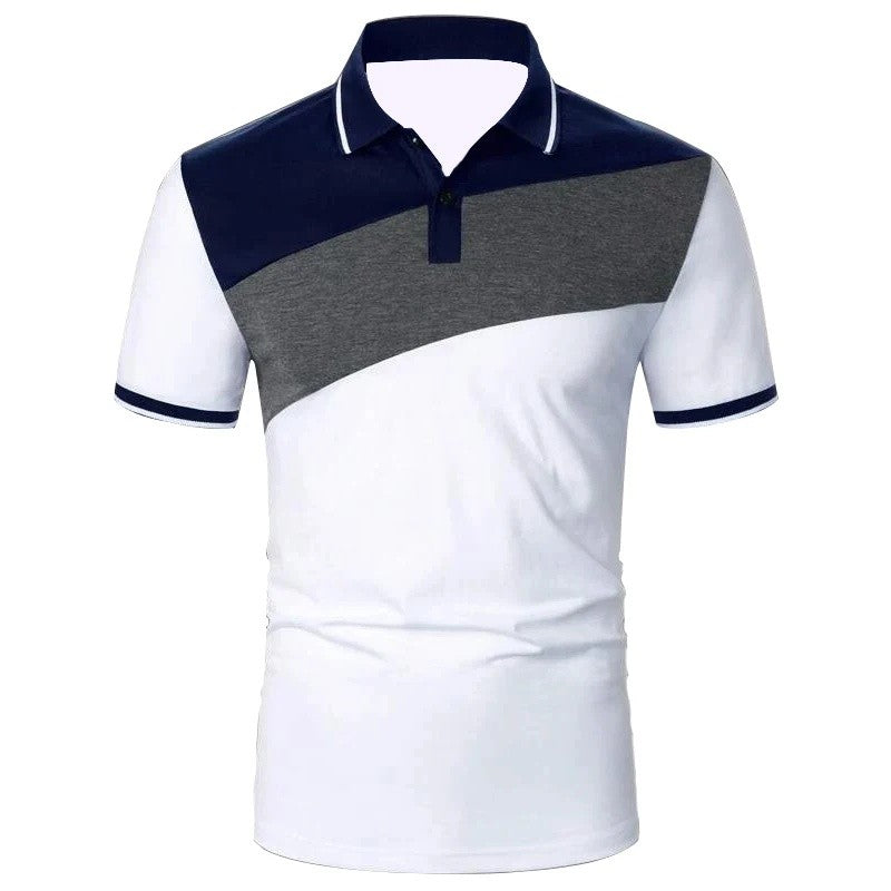 3D Print Color Block Polo Shirt For Men Colorful Striped Pattern T-Shirt Summer Casual Lapel Tops Loose Short Sleeve Street Tees