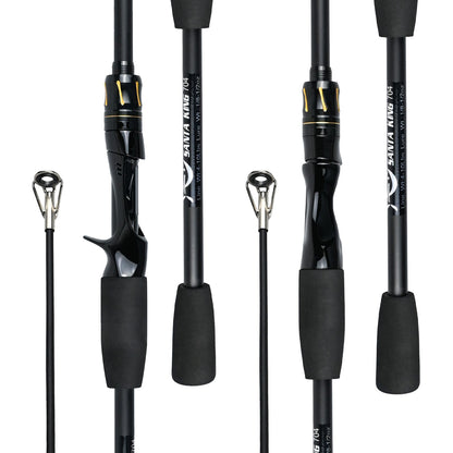 Vara De Pesca De Fibra De Carbono 1.8M/2.1M Vara De Viagem Portátil, Anel Guia De Cerâmica Requintado E Suave, Punho De Eva De Alta Densidade