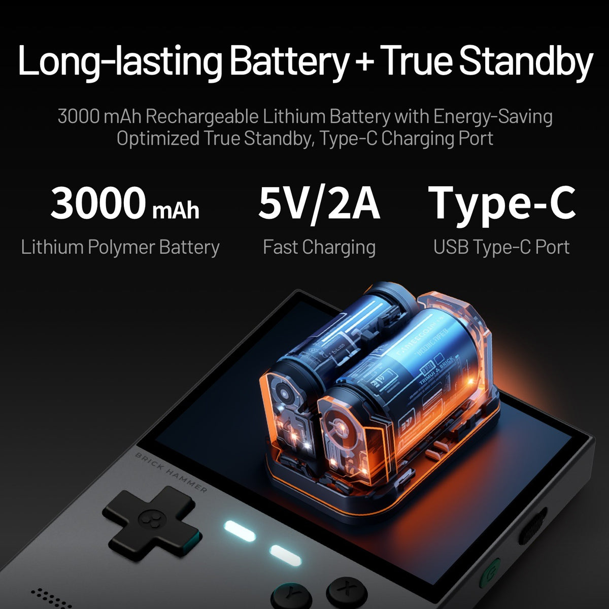 Metal Body Trimui Brick Hammer Console - 3.2" Ultra-Clear IPS Screen 3000mAh Open Source Handheld Retro Game Machine best Gift
