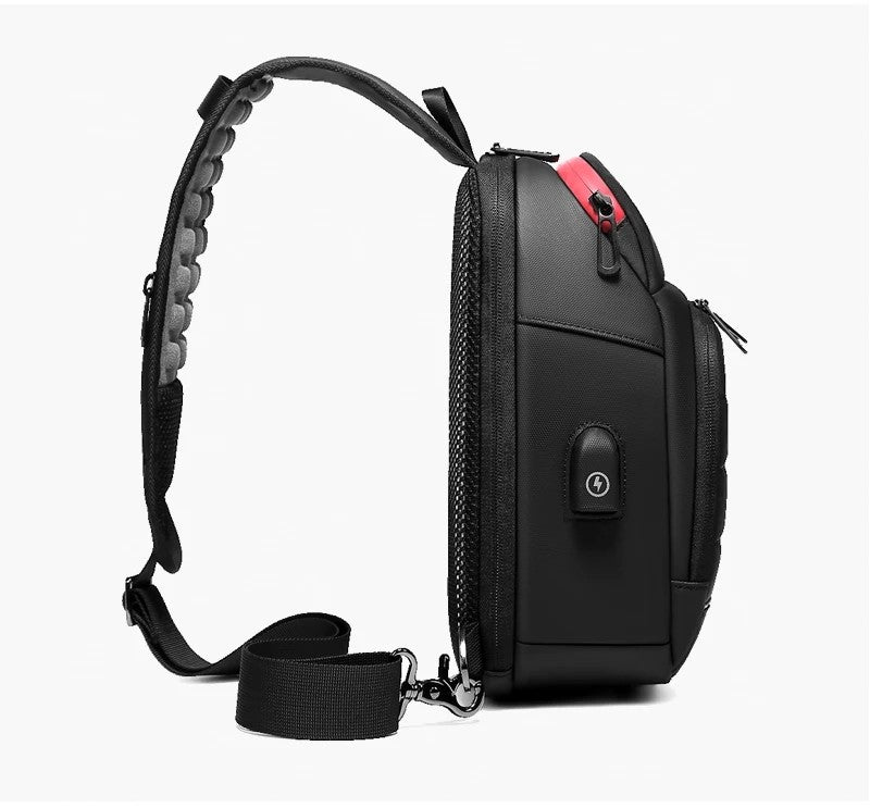 Men's Chest Bag Sling Bags for Men Waterproof Messenger Handbags Crossbody Shoulder Bag with USB Charging Husband Gift Bolsas