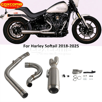 44-51mm Head Pipe Exhaust Pipe Motorcycle Complete Exhaust Muffler System For Harley Street Bob FXBB FXBBS Low Rider S ST Pazoma