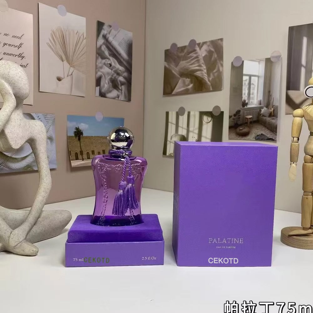 Perfume Unissex de Qualidade Rosas Orientais 75ml Colônia de Longa Duração Aroma Floral Spray Corporal de Perfume Presente