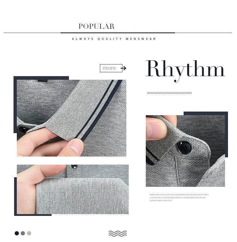 100% pure cotton high-quality brand men's long sleeve polo shirt autumn fashion striped original design golf top casual T-shirt