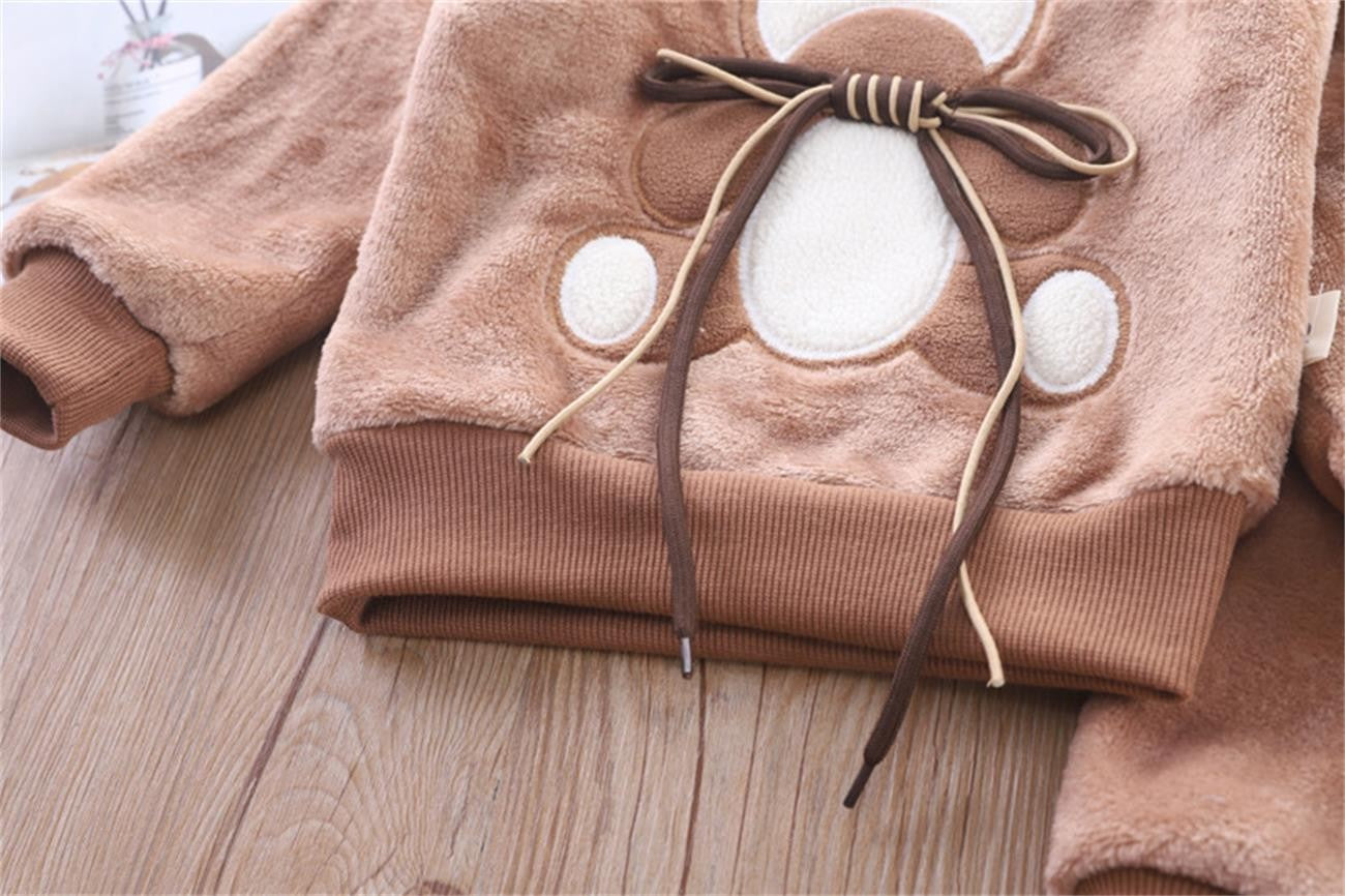 3PCS Winter Autumn Toddler Baby Boys Girls Clothes Baby Sweaters Coat +Pants +Hooded Vest Outfit Set Infant Warm Clothing Suits