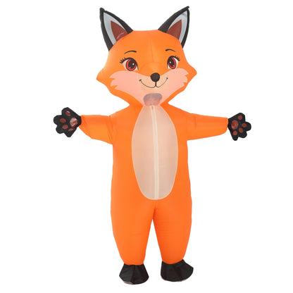 Inflatable Fox Costume Adult Blow Up Orange Fox for Adult Funny Suit for Cosplay Carnival Roleplay Fancy Halloween Party Apparel